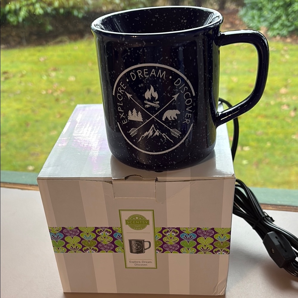Scentsy Explore Dream Discover Blue Mug Wax Warmer